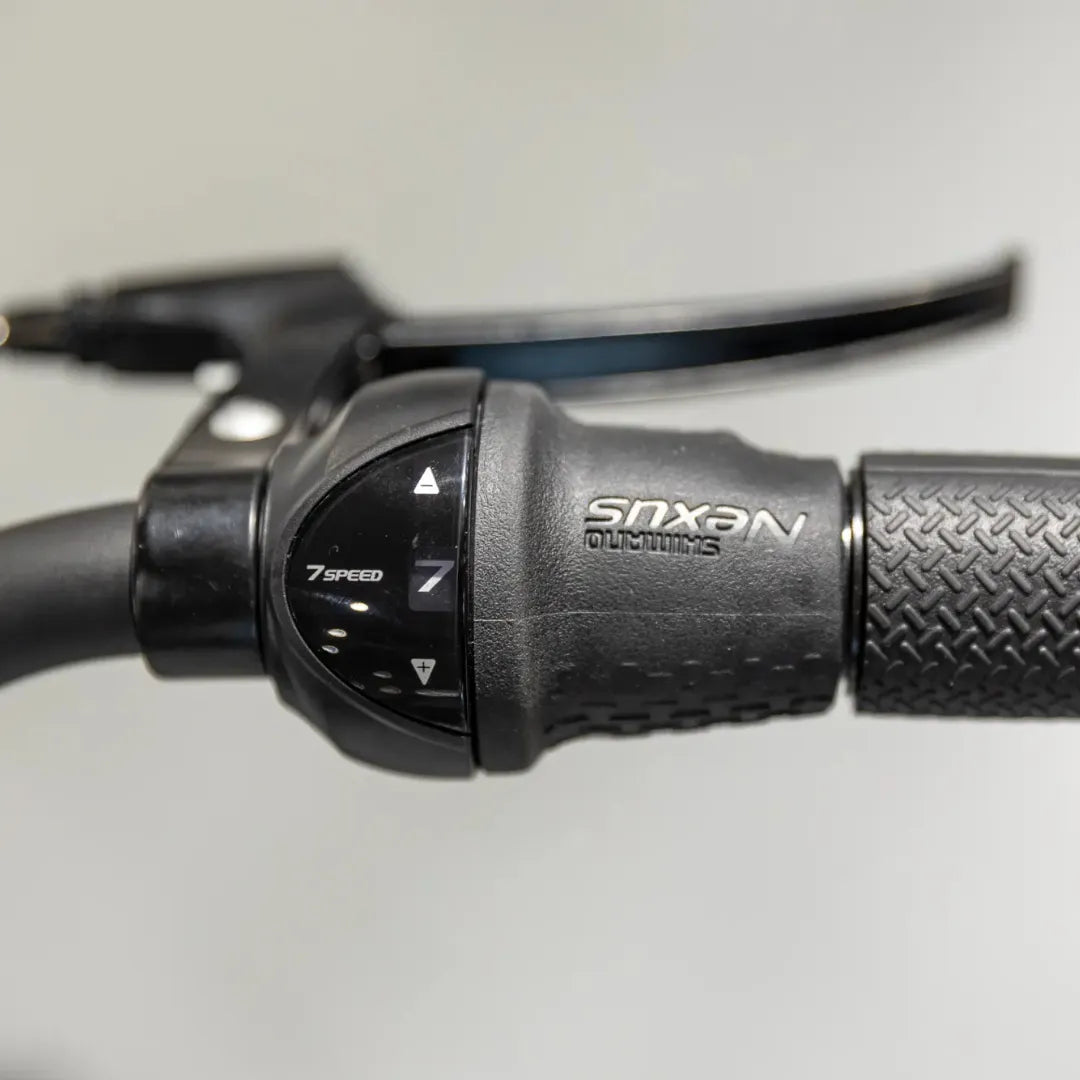 Close-up of the derailleur on the Cortina Common Family electric bike