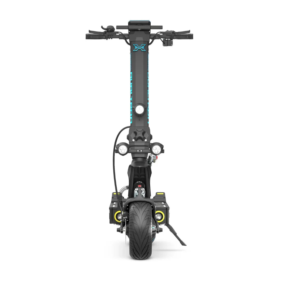 Electric Scooter Dualtron X Limited features a sleek design, robust frame, dual front headlights, and wide tires.