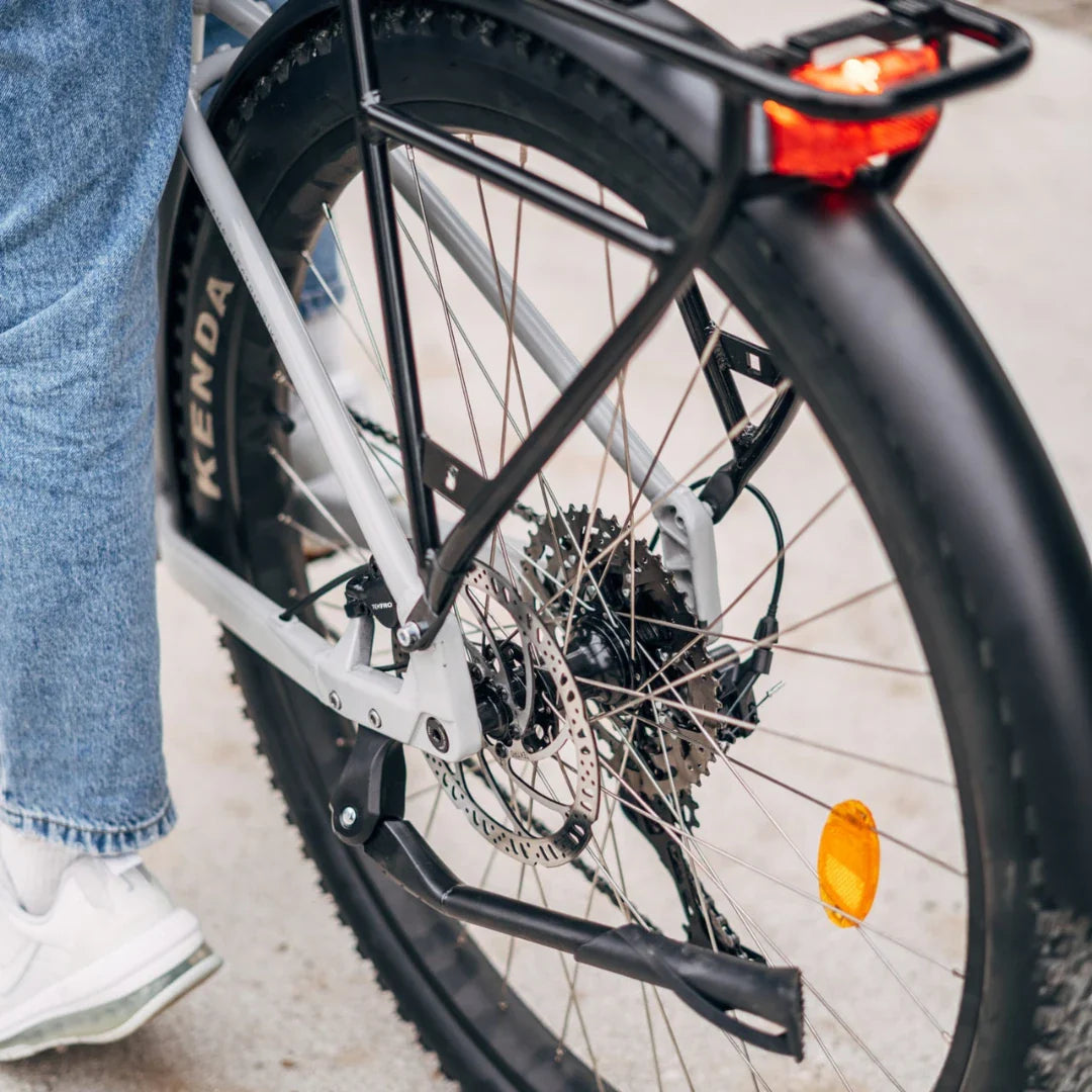 Electric Bike Econo Gams Suv Eec6, features a robust rear wheel with disc brakes and sturdy tires.