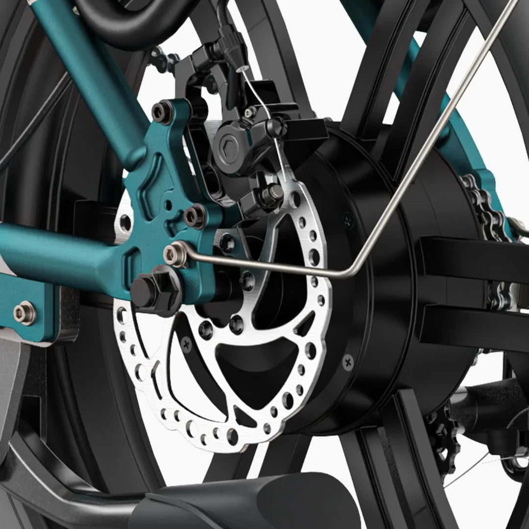 Electric Bike Engwe L20 Boost features a powerful rear hub motor with advanced disc brake system.