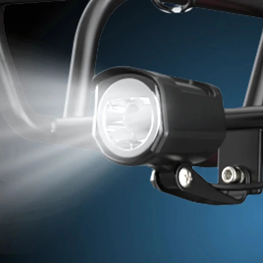 Electric Bike Engwe L20 features a bright front light for enhanced visibility and safety while riding.