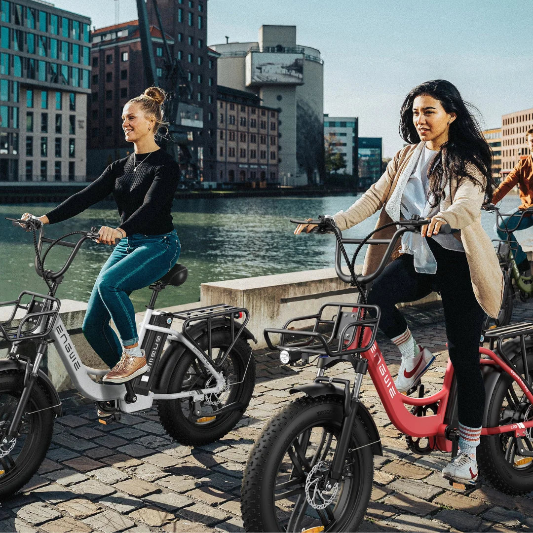 Electric Bike Engwe L20 features a stylish design, available in vibrant colors, perfect for urban exploration.