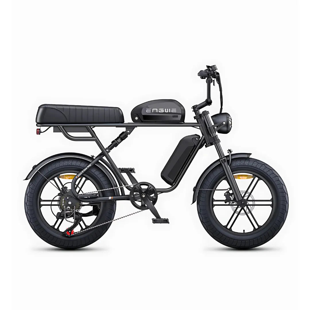 Electric Bike Engwe M1 features a sleek design with fat tires, a comfortable seat, and a sturdy frame.