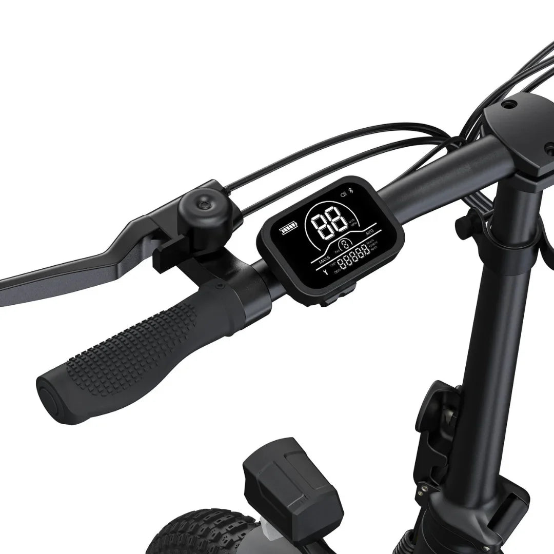 Electric Bike Engwe P1 features a sleek dashboard display, ergonomic grip, and responsive controls for easy navigation.