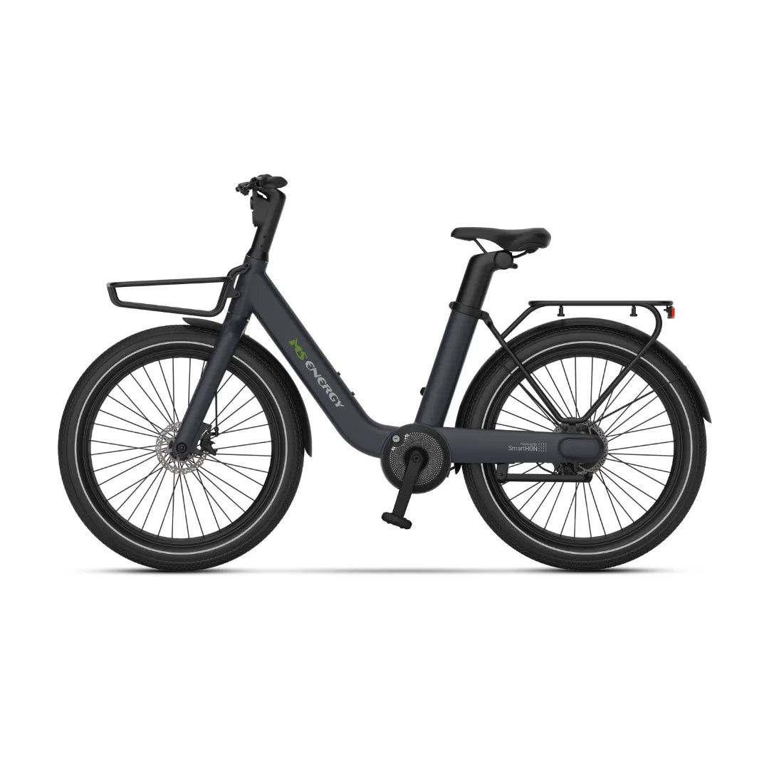 Electric Bike Ms Energy Cityzen C102 features a sleek design, comfortable seating, and robust tires for city commuting.