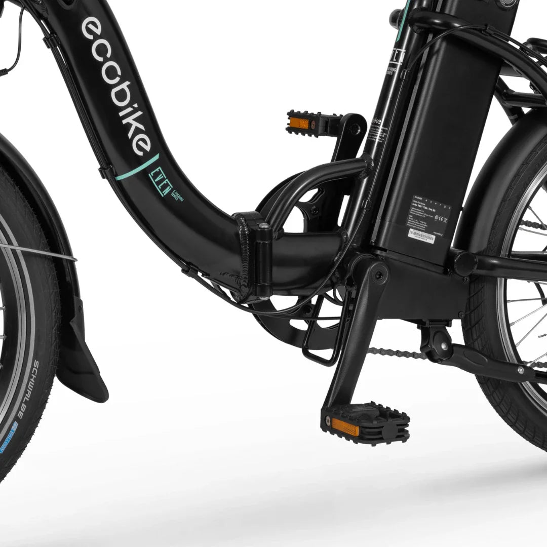 Electric Bike Ecobike Even features a sleek black frame, pedal system, and integrated battery for efficient riding.
