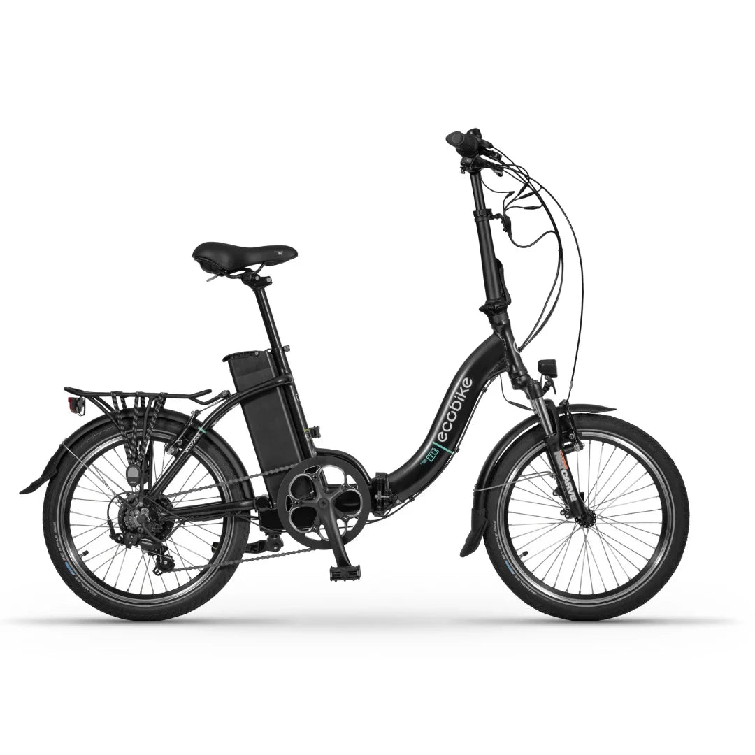 Electric Bike Ecobike Even features a sleek black design, compact frame, and removable battery for convenience.