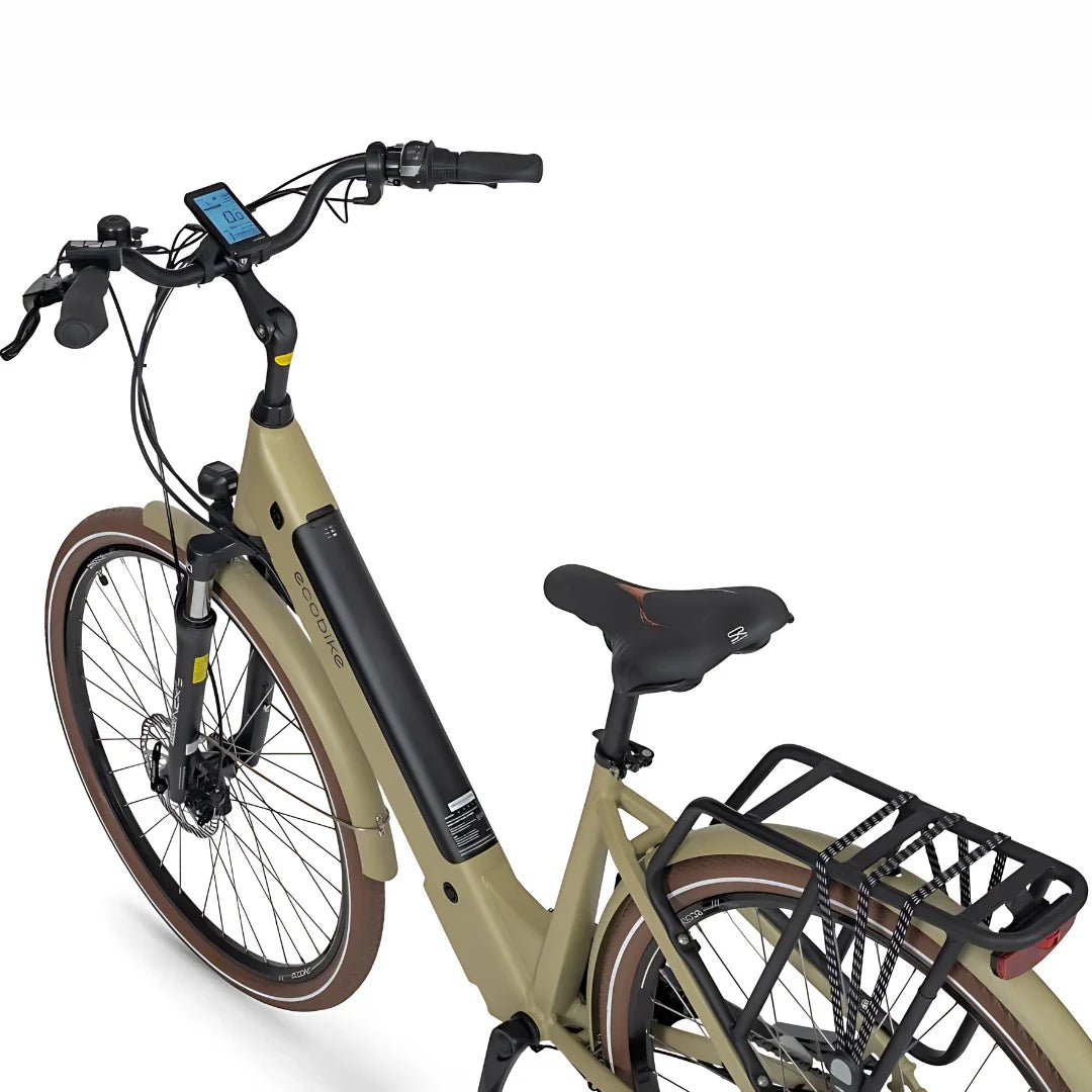 Electric Bike Ecobike X City features a stylish design, comfortable seat, and integrated display for easy navigation.