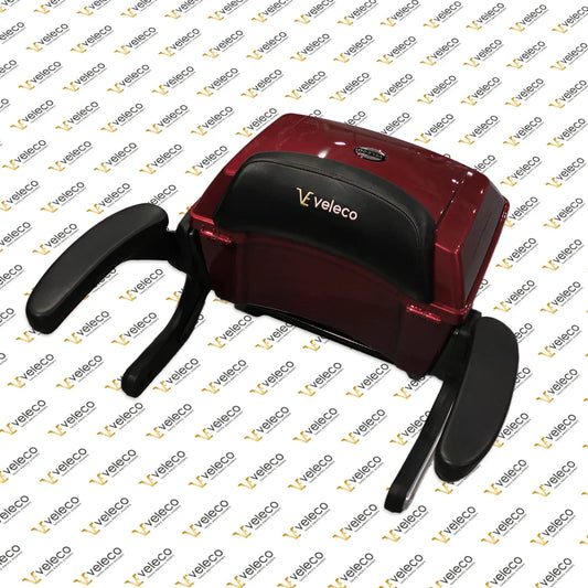Red Lockbox bottom for Veleco FASTER and Veleco DRACO – red box with black backrest and armrests
