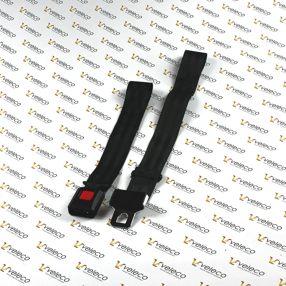 Two-Point Seat Belts for Veleco Cosmo – two black seat belt straps