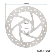 160 mm Brake Disc with 6 Holes and 44 mm Spacing for Electric Scooter or Bicycle
