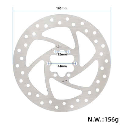 160 mm Brake Disc with 6 Holes and 44 mm Spacing for Electric Scooter or Bicycle