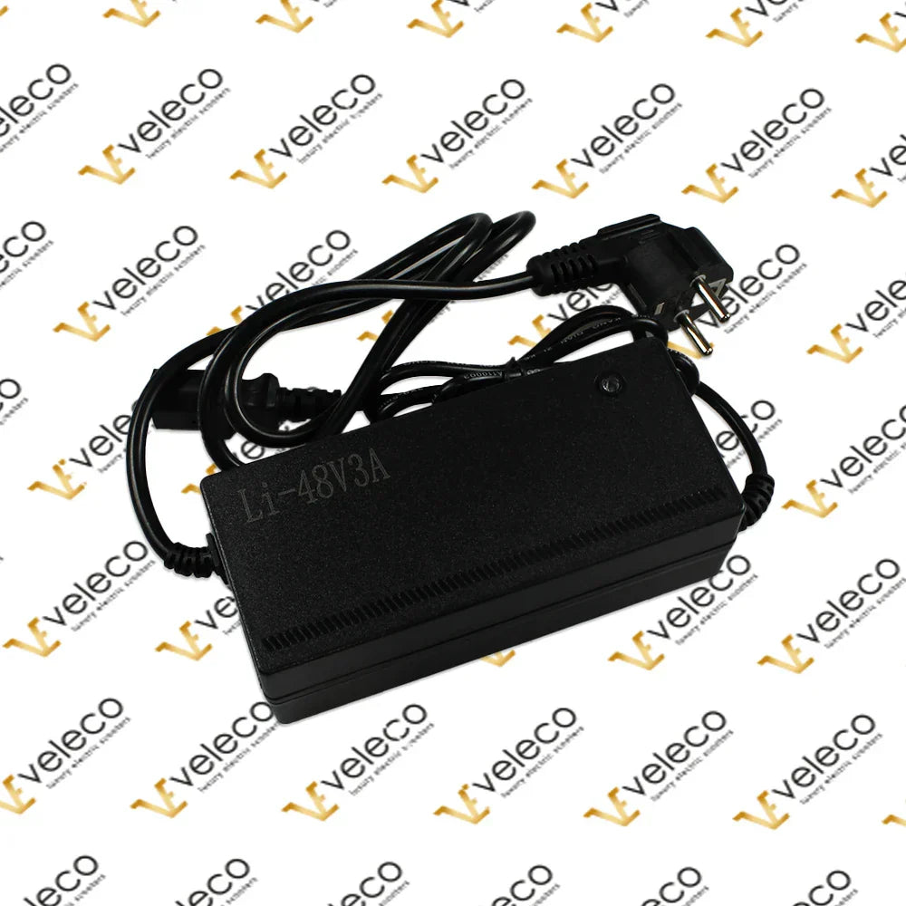 48V Charger for Veleco Draco NM – black 48V charger with cable