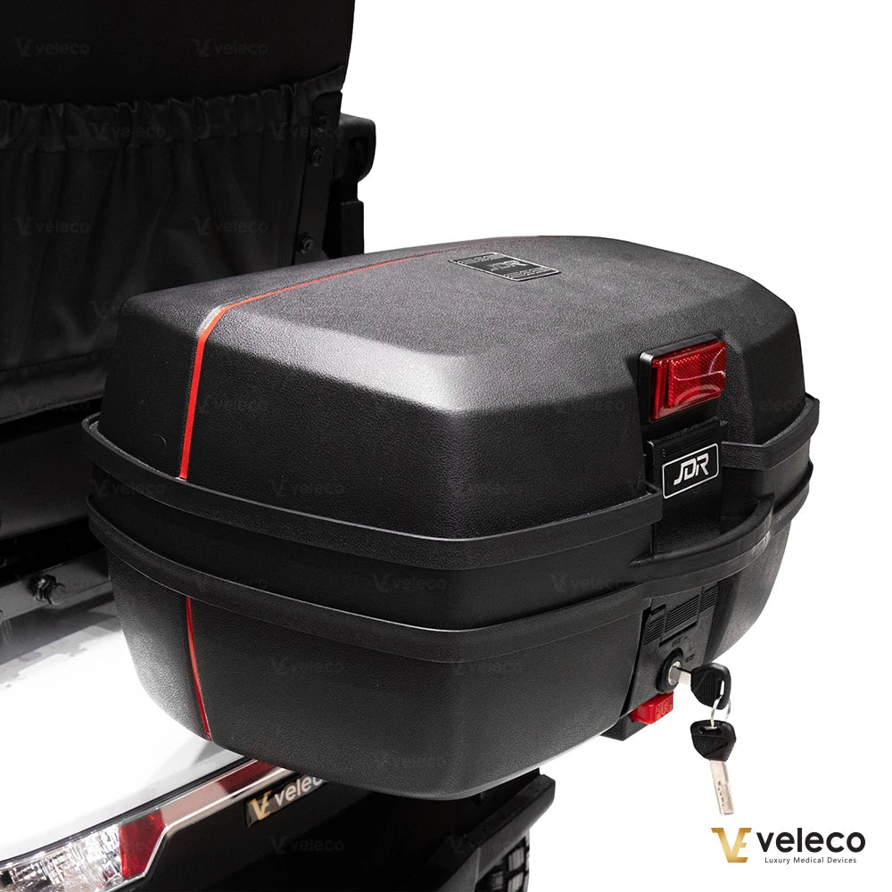 Rear box for Veleco Jumpy and Veleco Looper and Veleco Sharpy – black rear storage box mounted