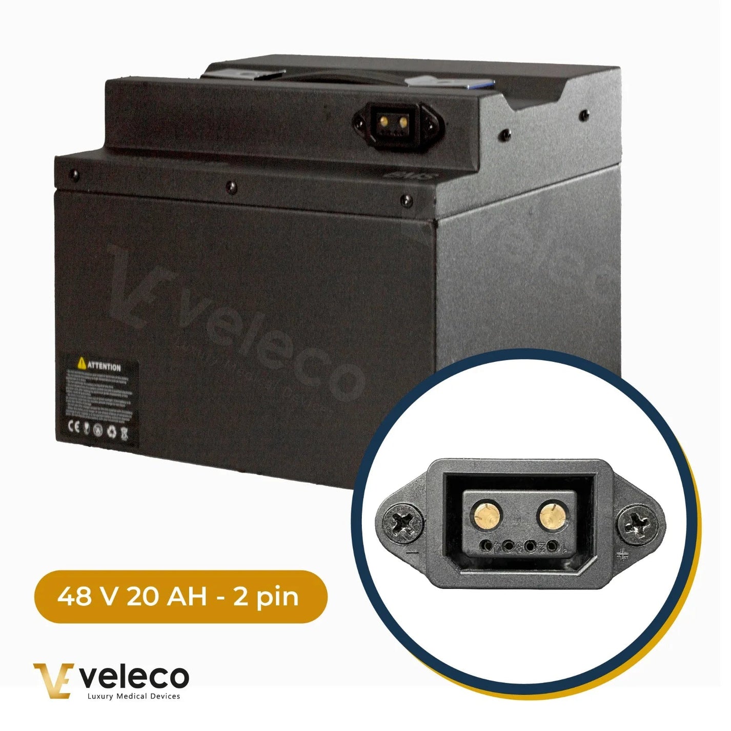 48V 20Ah Li-Ion Battery for Veleco Draco and Turris (2-pin)