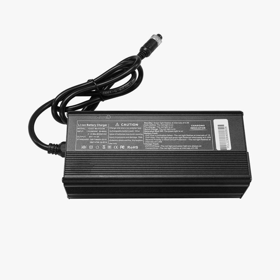 Charger for KingSong S16 and KingSong S16 Pro – black charger with cable and connector
