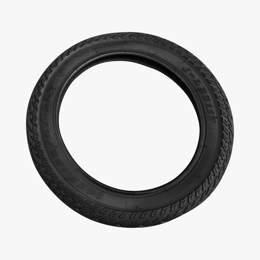 Outer Tire for KingSong 14D and KingSong 14M – black rubber tire, angled view