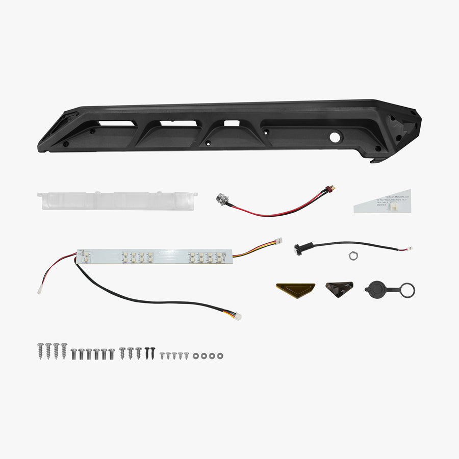 Right Side Cover Kit for KingSong N12 Pro – black cover, LED strip, wires, small parts