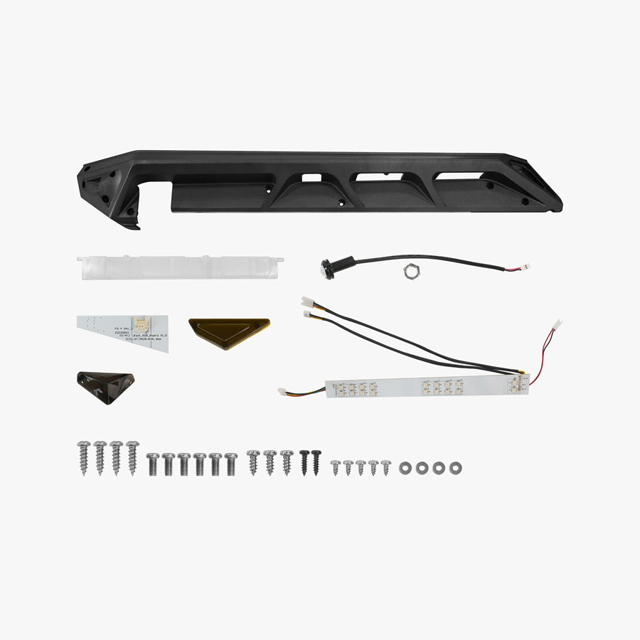 Left Side Cover Kit for KingSong N12 Pro – black cover, light strip, wires, screws