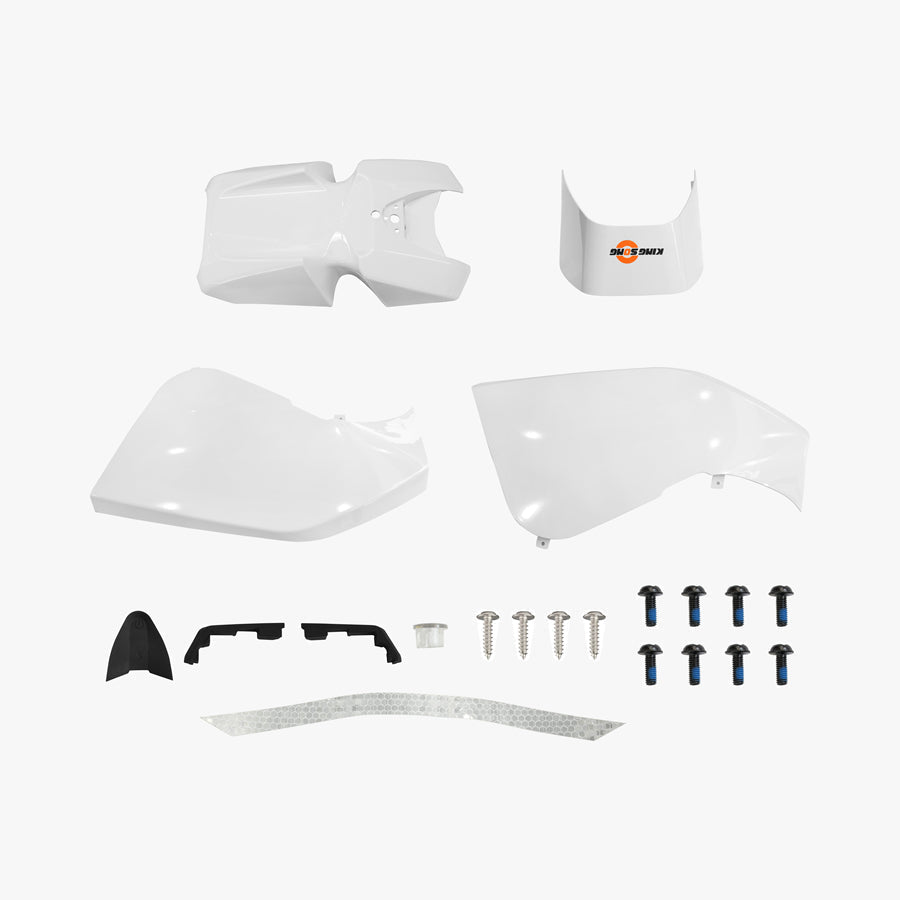 White Decoration Panel Set for KingSong S18, KingSong S18 Pro and KingSong S18 Pro+ – white panel kit contents