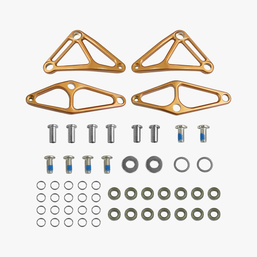 Suspension Bracket Set for KingSong S18, KingSong S18 Pro and KingSong S18 Pro+ – gold suspension brackets and hardware set