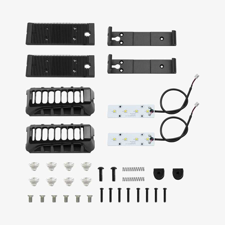 Front Lights Set for KingSong S22 Pro and KingSong S22 Pro+ – disassembled light set components