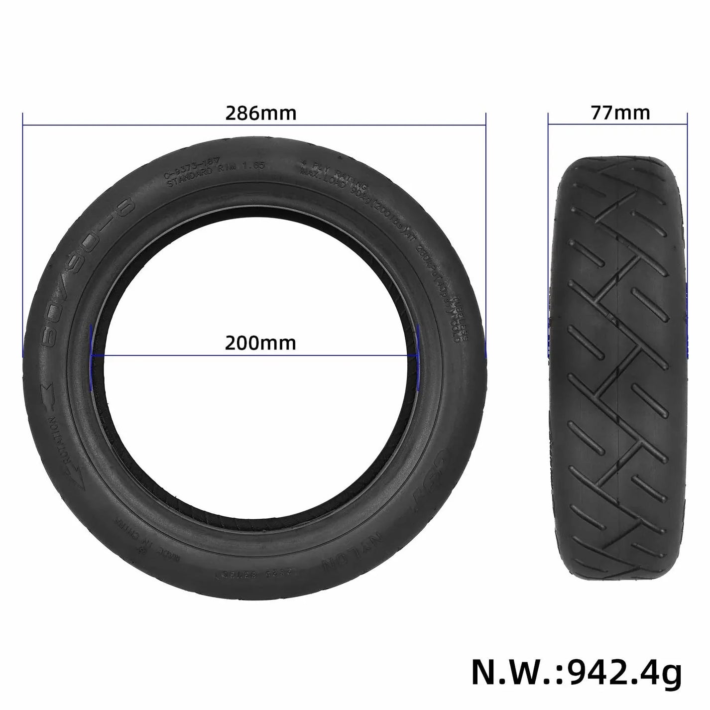 60/90-8 Tubeless Tyre for Xiaomi 5 Plus &amp; Xiaomi 6