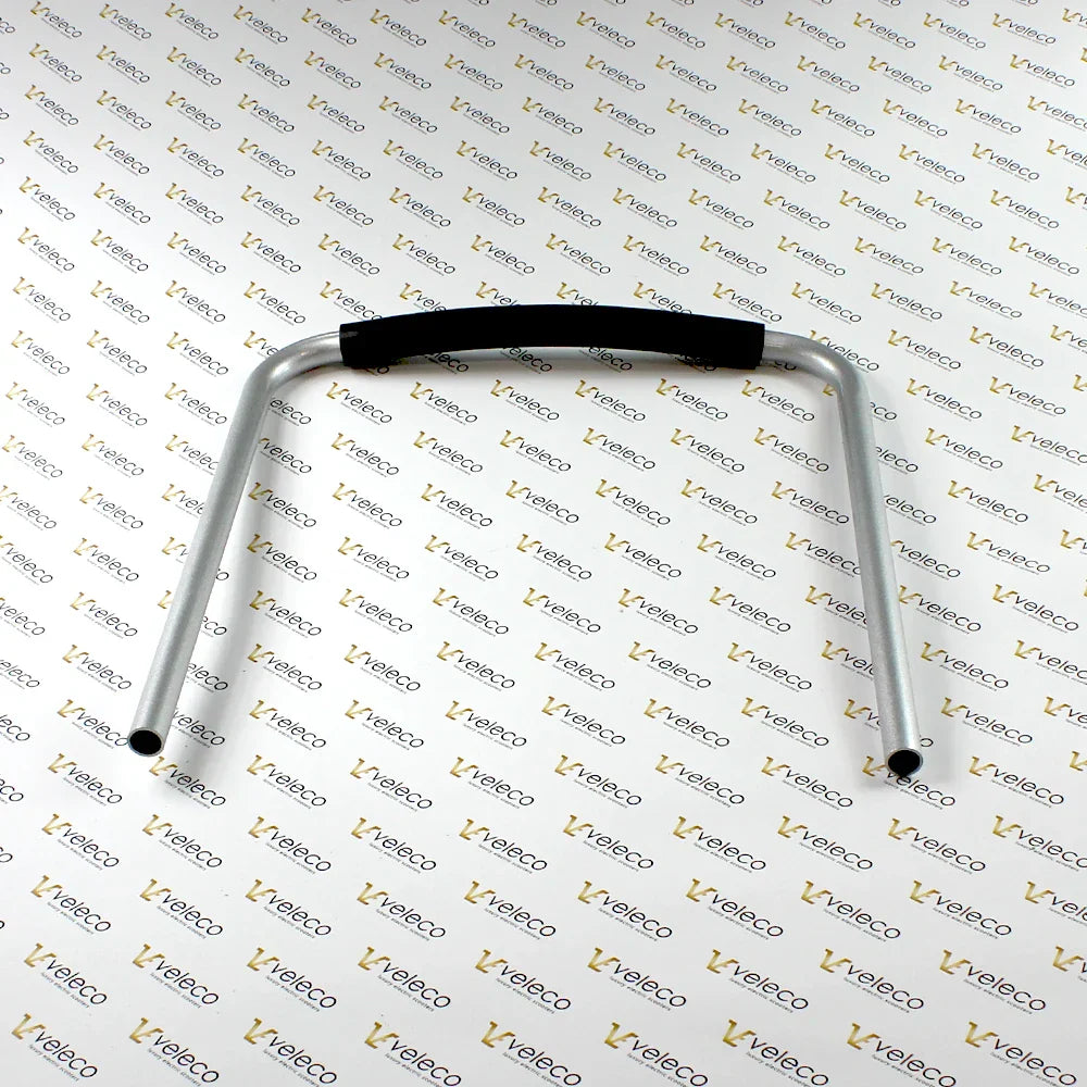 Upper Part of the Backrest for Veleco Cosmo – silver metal frame with black padding