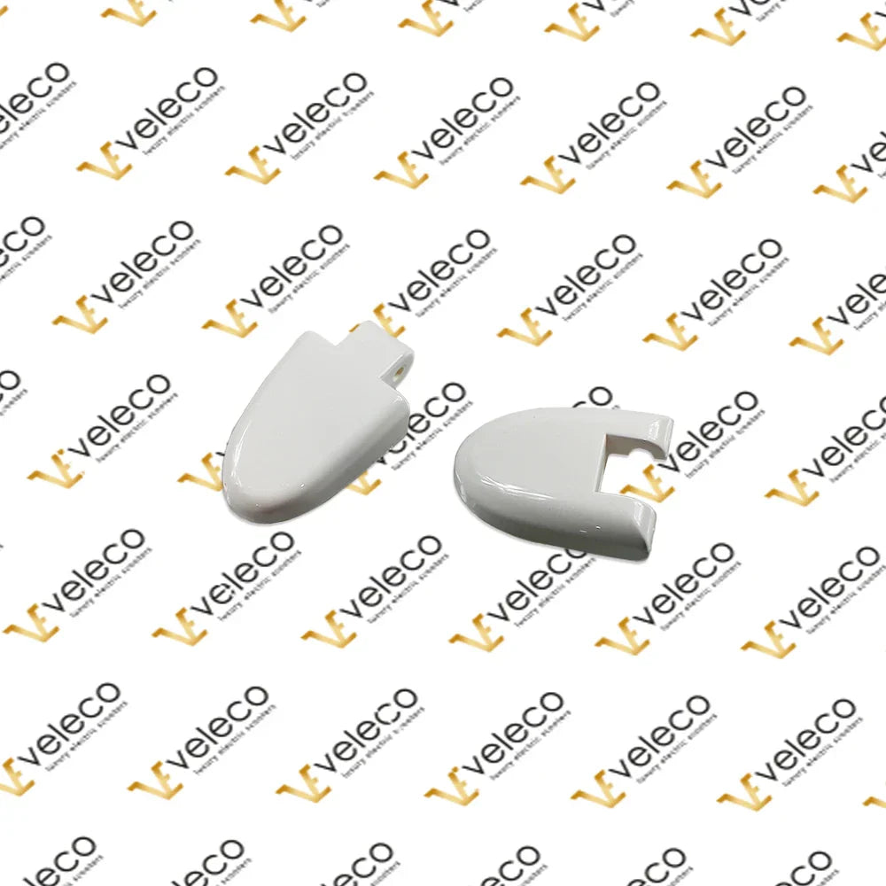 Hinges for the White Trunk Set for Veleco Cristal – two white hinges, top view