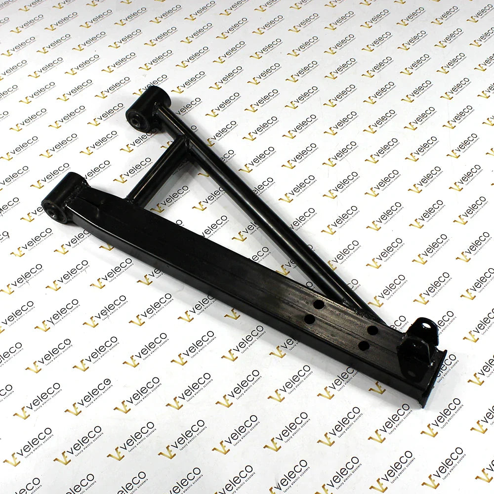 Rear Left Swingarm for Veleco Advena – black metal swingarm, top-down view