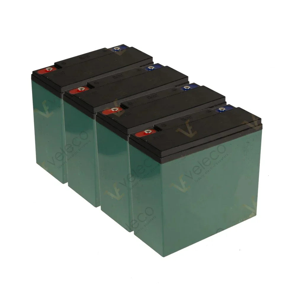 AGM Battery Set 4 x 12 – four green and black batteries
