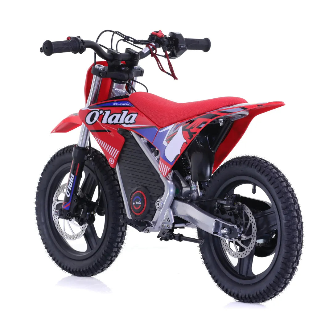 Electric Bike Apollo Olala Sx E500, sleek design, red color, off-road tires, sturdy build, ideal for kids.