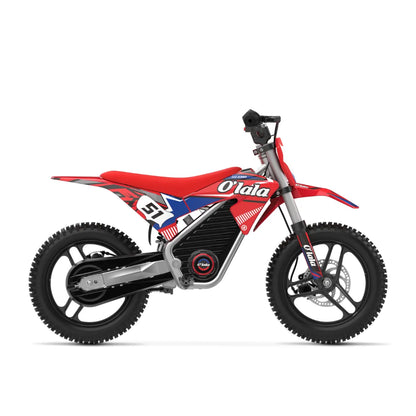 Electric Bike Apollo Olala Sx E500 features a vibrant red and blue design, sturdy tires, and a sleek frame.