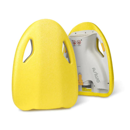 Electric Swim Board Asiwo Mako, vibrant yellow design, ergonomic shape, built-in motor for propulsion.