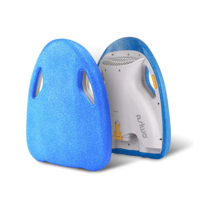 Electric Swim Board Asiwo Mako, blue foam design with integrated motor for enhanced swimming experience.