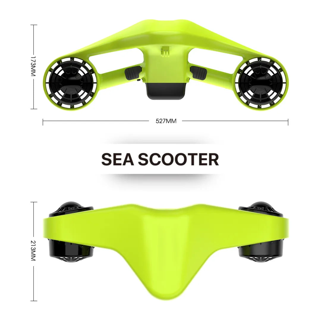 Electric Underwater Scooter Asiwo Manta features a sleek design with dual propellers for efficient movement.