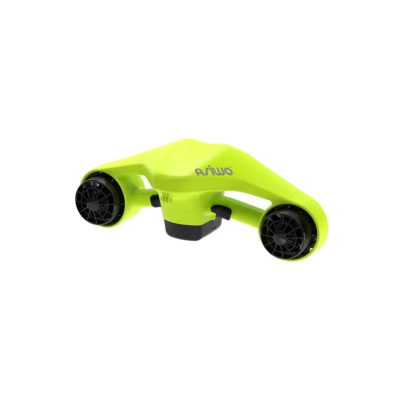 Electric Underwater Scooter Asiwo Manta, bright yellow design, dual propulsion motors for underwater movement.