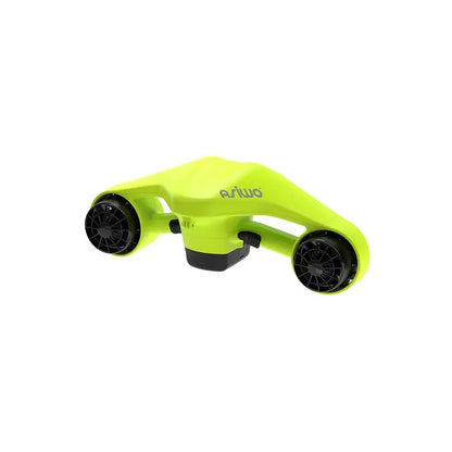 Electric Underwater Scooter Asiwo Manta, bright yellow design, dual propulsion motors for underwater movement.