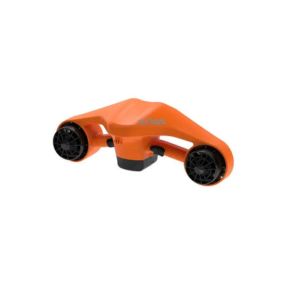 The Electric Underwater Scooter Asiwo Manta features a vibrant orange design and dual motors.