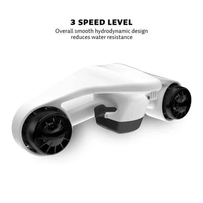 Electric Underwater Scooter Asiwo Manta, sleek design, features three speed levels, reduces water resistance.