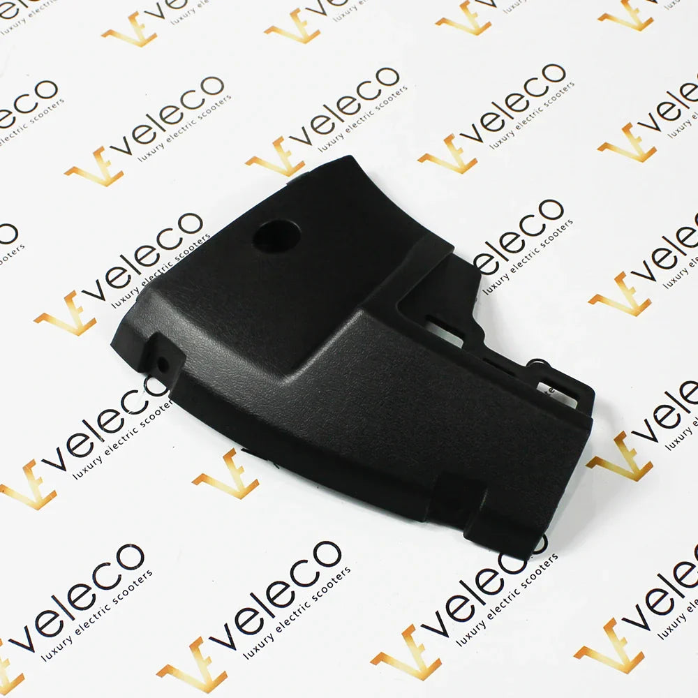 Right Lower Cover Connector for Veleco Cristal – black plastic cover, angled view