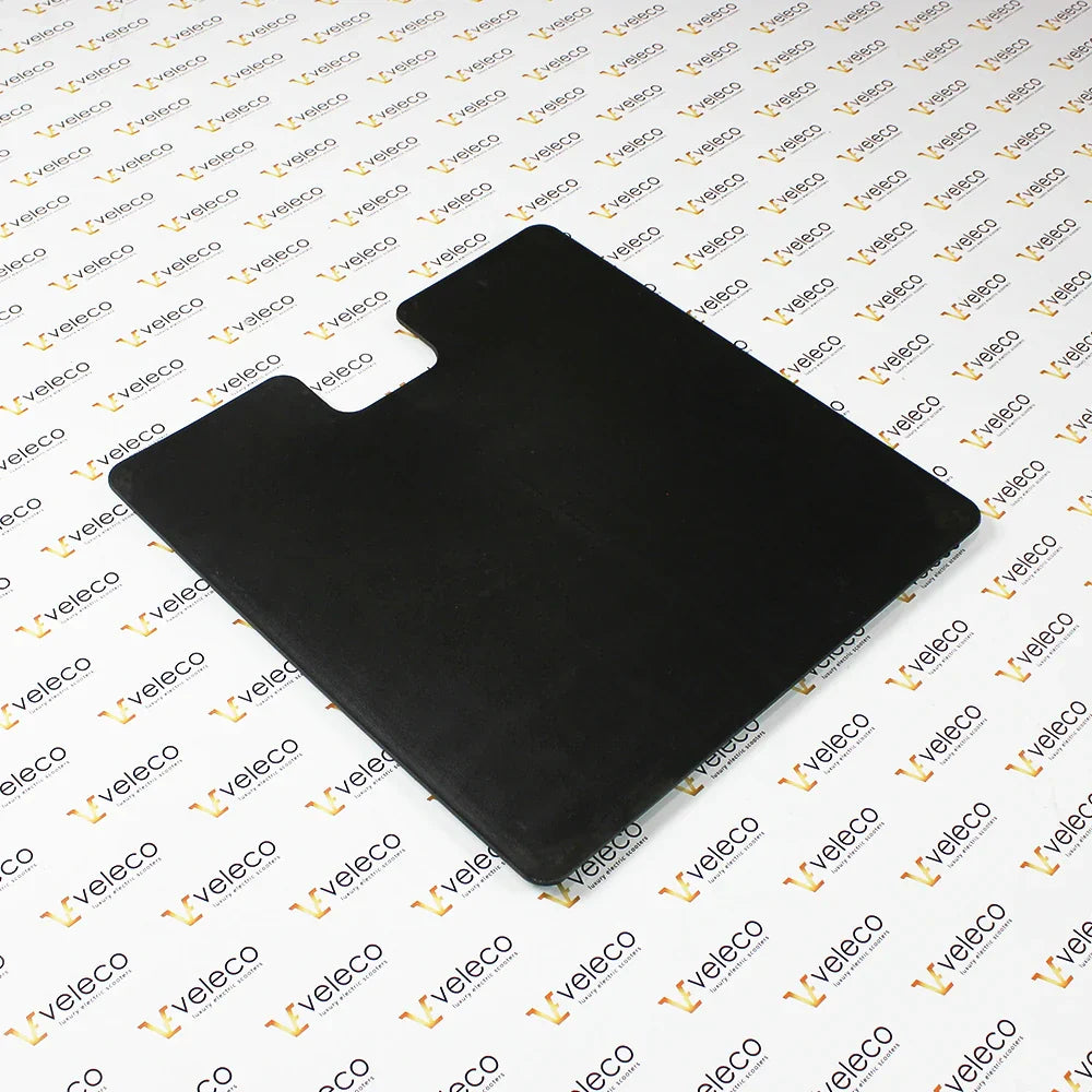 Under Seat Storage Hatch for Veleco Cristal – black rectangular mat with cutout