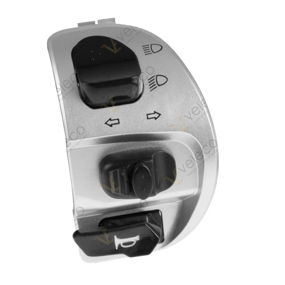 Left Fused Switches for Veleco Cristal – silver and black left fused switches