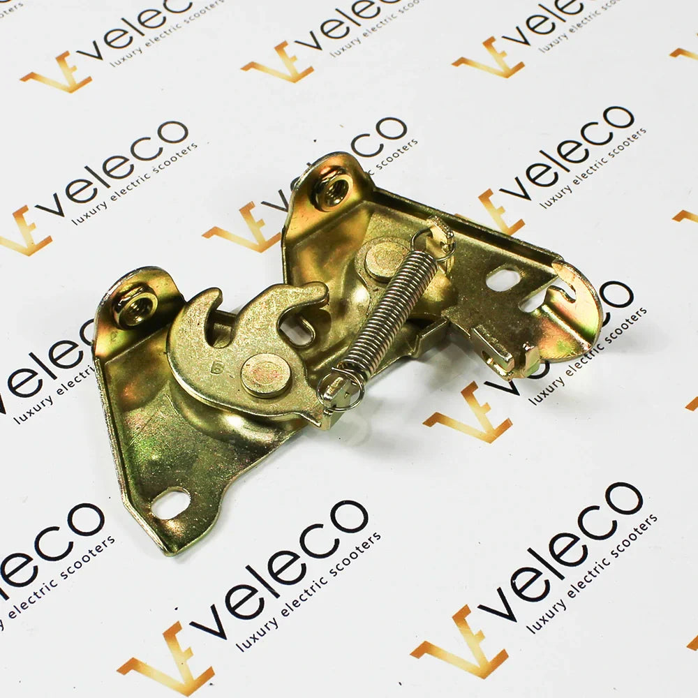Under Seat Storage Lock for Veleco Cristal – gold metal latch with spring mechanism