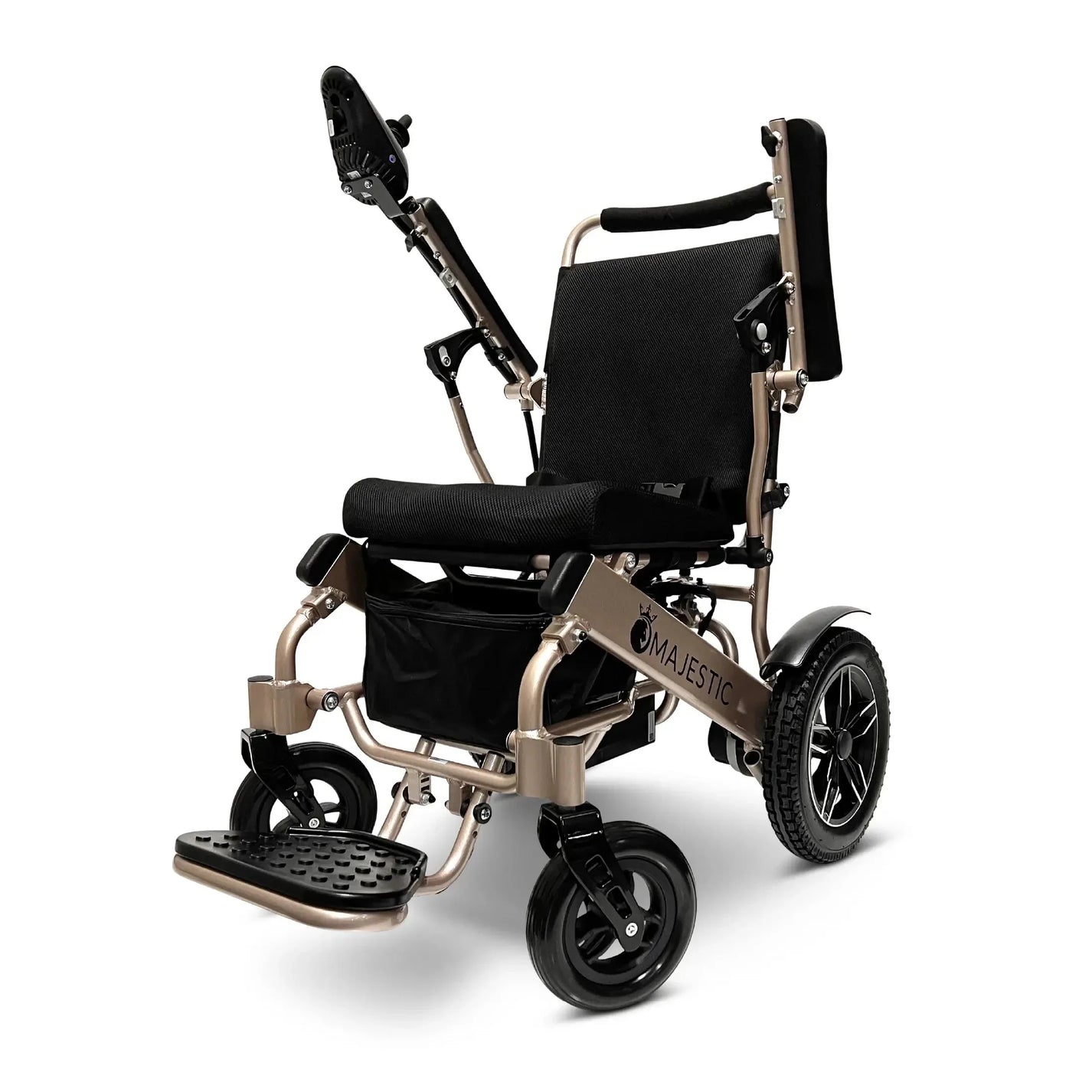 Electric wheelchair ComfyGO Majestic IQ 8000 – black plain seat and backrest