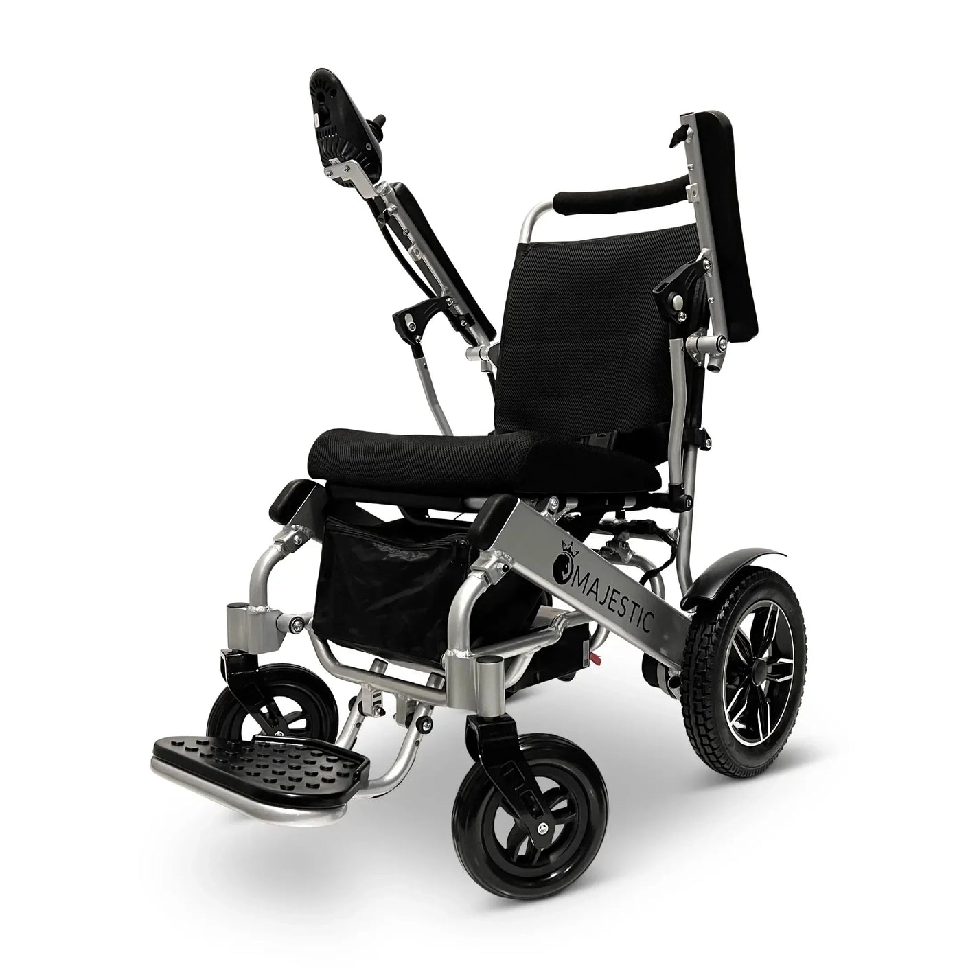 Electric wheelchair ComfyGO Majestic IQ 8000 – black plain seat and backrest
