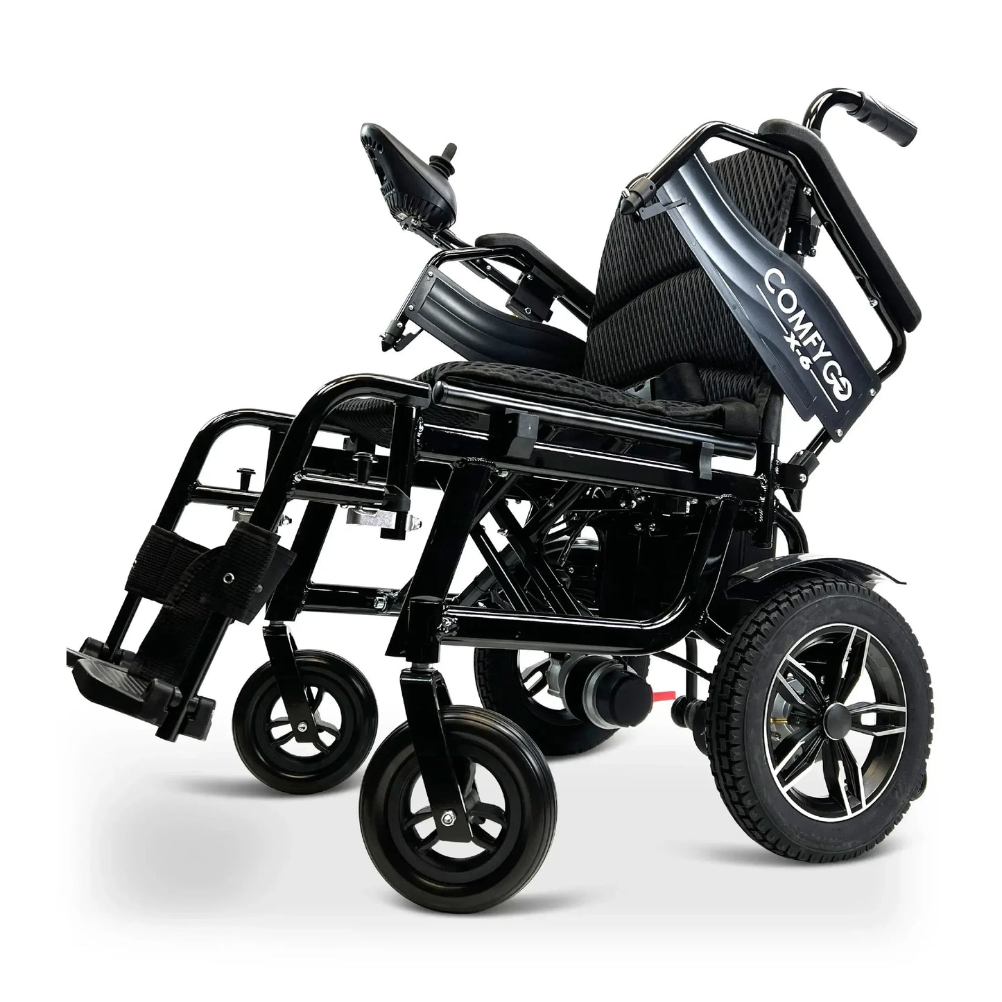 Electric wheelchair ComfyGO X-6 – folded side view, black colour