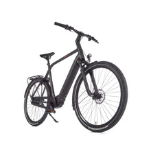 Electric bike Cortina E Mozzo in an elegant black design, with a robust frame and disc brakes