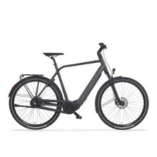Cortina E Mozzo electric bike in elegant black design, with a low entry frame and wide tires