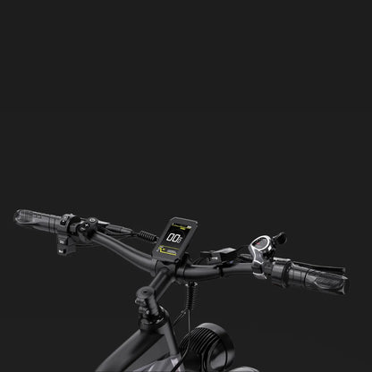 Electric Bike Duotts F26, featuring a sleek handlebar design, digital display and ergonomic grips.